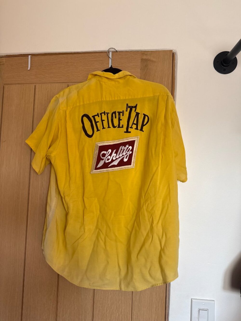 Vintage Schlitz Beer Yellow Work Shirt Men’s XL